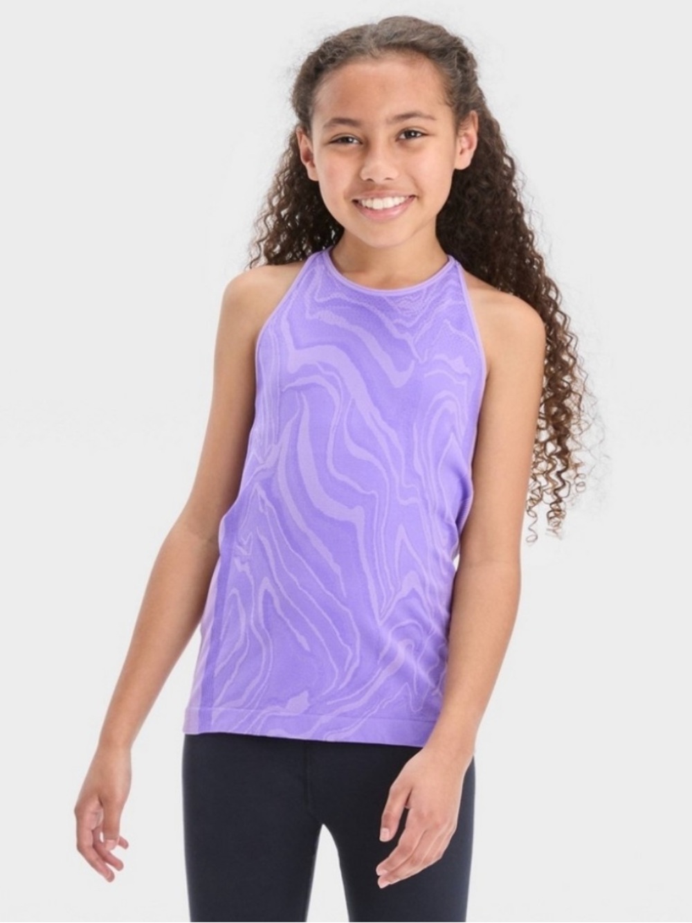 ALL IN MOTION Lavender Halter Tank Top - Active Performance Tee 10/12